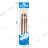 Sinoart Long Handle Synthetic Hair- white Taklon, 4pk. #6 Round, #6 Filbert, #8, #12 Flat
