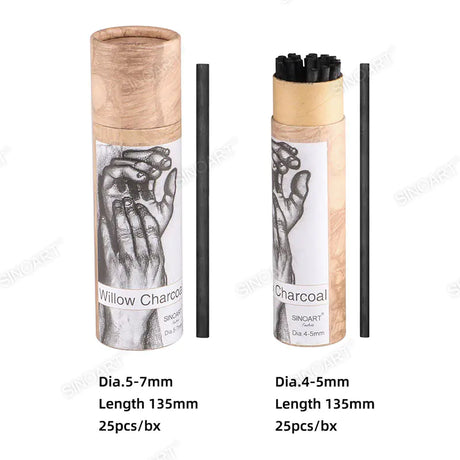 Sinoart Willow Charcoal Length 135mm x Dia.4-5mm,25 Pcs/box