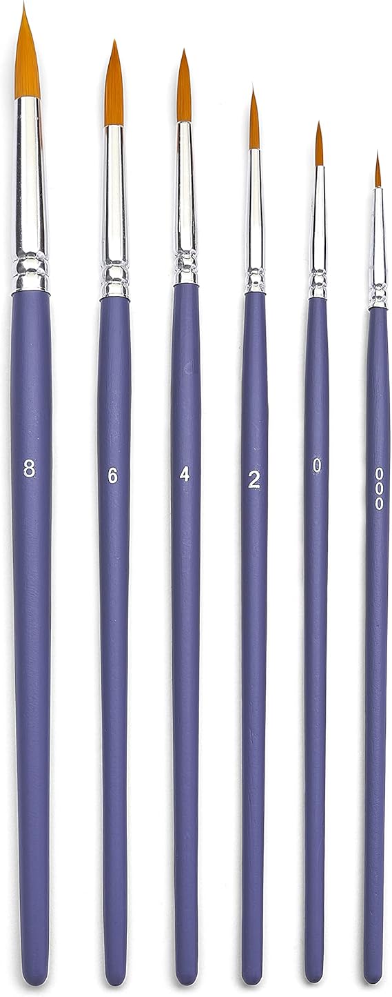 Pebeo 10 Pack 6 Brush Yellow Poly Round